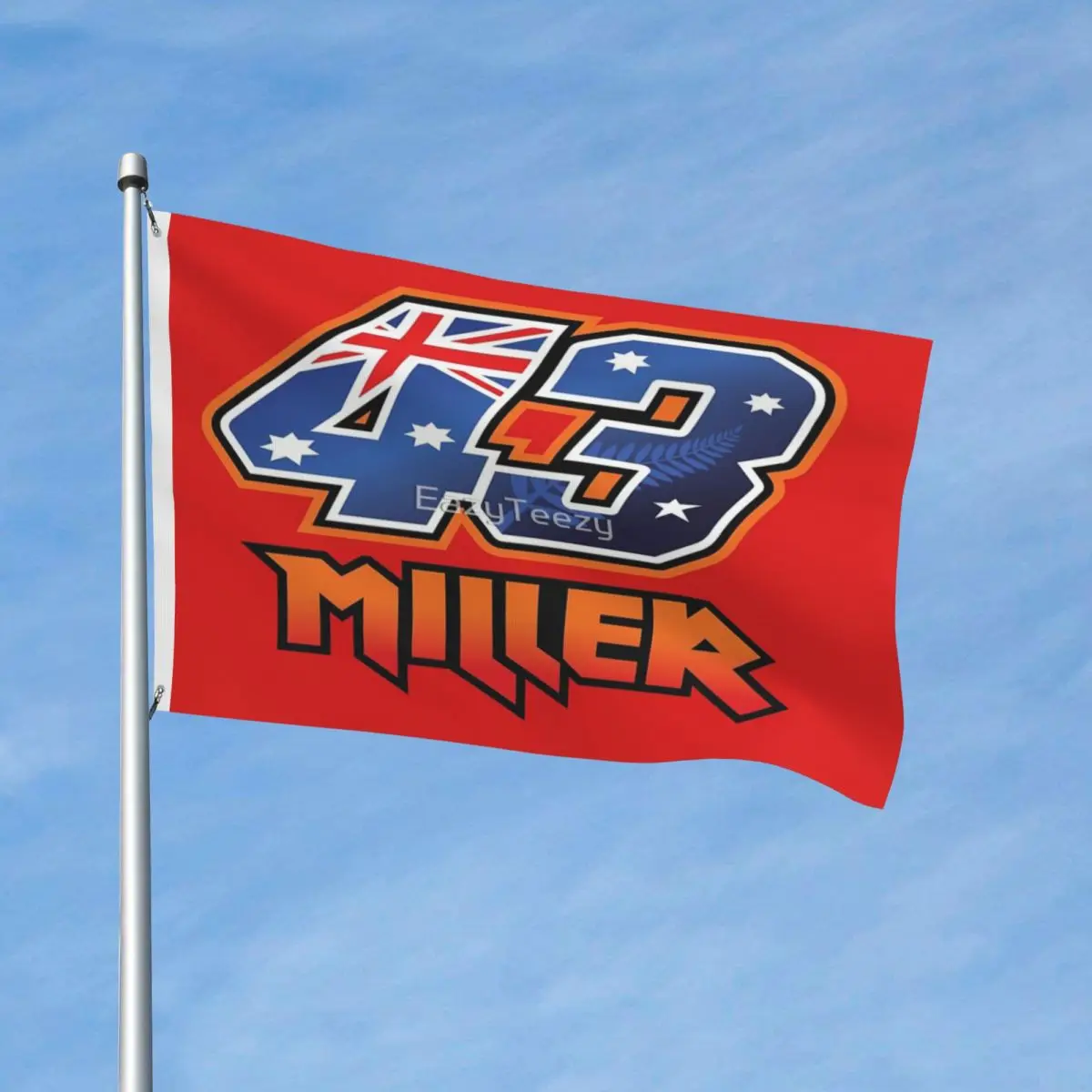 Jack Miller Number 43 Flag Polyester Material With Metal Grommets Fade Resistant Polyester Flowy Delicate Customizable
Jack Miller Number 43 Flag Polyester Material With Metal Grommets Fade Resistant Polyester Flowy Delicate Customizable