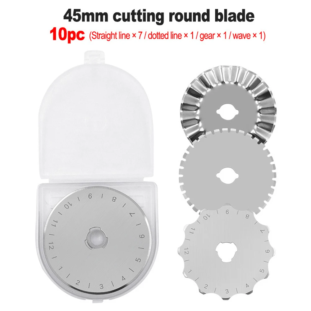 10Pcs 45mm Rotary Blades Round Trimmer Rotary Cutter Leather Cutting Tool DIY Patchwork Sewing Quilting For Sewing Cutting Craft
10Pcs 45mm Rotary Blades Round Trimmer Rotary Cutter Leather Cutting Tool DIY Patchwork Sewing Quilting For Sewing Cutting Craft