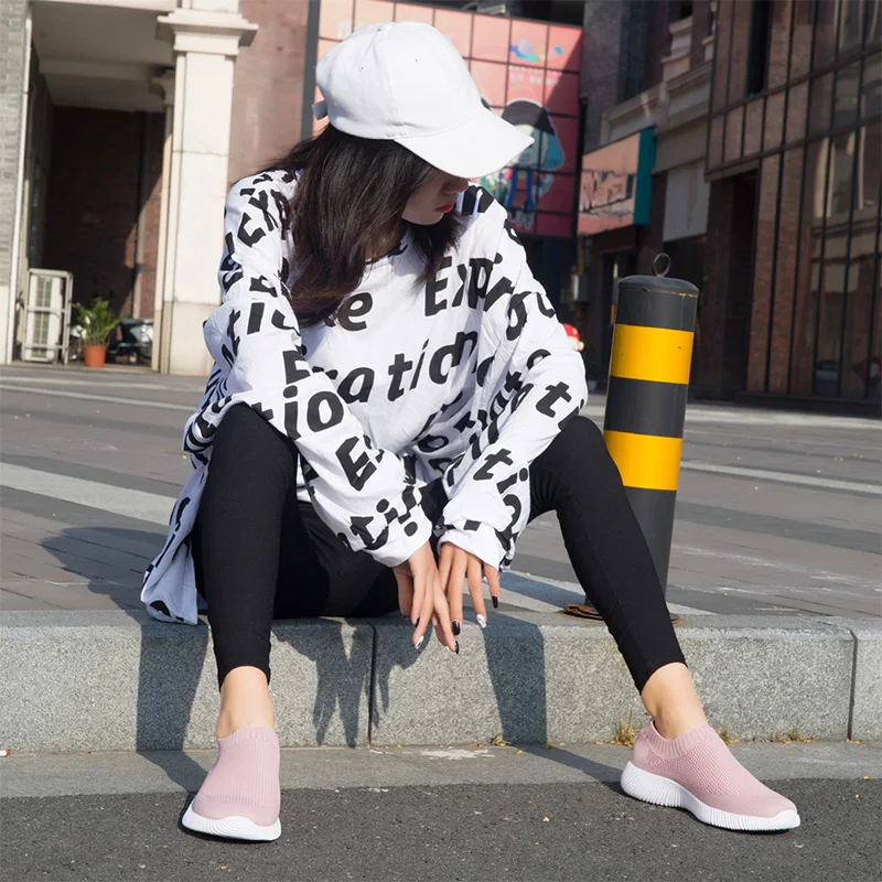 Womens Slip On Running Shoes Non Walking Lightweight Gym Workout Breathable Fashion Sneakers