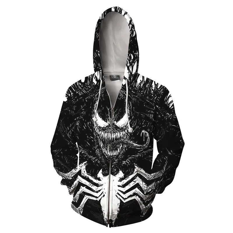 New 3d venom Movie hoodie hot Skull Printed mens clothes autumn winter Hoodies Sweatshirts Men Women zipper Jackets
New 3d venom Movie hoodie hot Skull Printed mens clothes autumn winter Hoodies Sweatshirts Men Women zipper Jackets