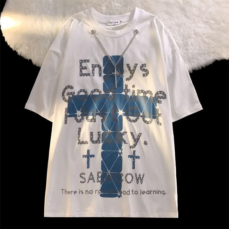 2022 new trendy brand cross necklace short-sleeved street hip-hop all-match T-shirt top cotton
2022 new trendy brand cross necklace short-sleeved street hip-hop all-match T-shirt top cotton