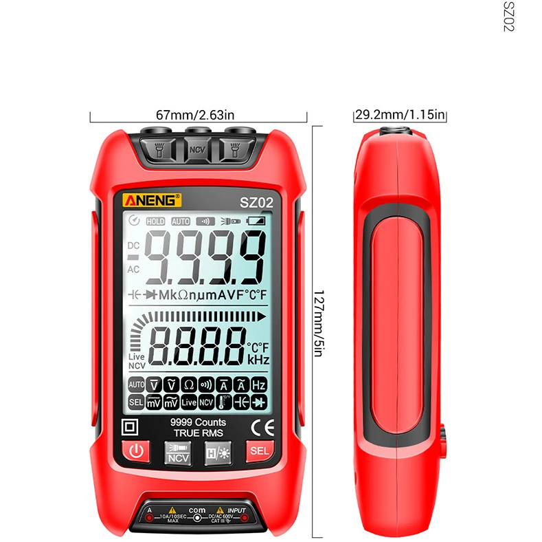 

T50 SZ01 SZ02 Smart Digital Multimeter 9999 Counts True RMS Auto Range Voltmeter Ammeter Digital Voltage Tester Current Meter