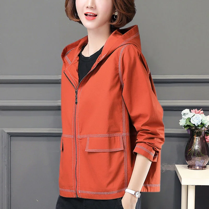 Women Autumn Casual All-match Coats Clothing Classic Vintage Outwear Fashion Korean Style Hooded Zipper Windbreaker Jackets L128
Women Autumn Casual All-match Coats Clothing Classic Vintage Outwear Fashion Korean Style Hooded Zipper Windbreaker Jackets L128