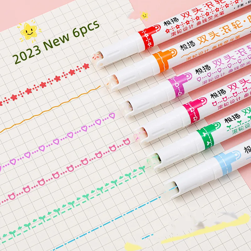 2003 New 6 PCS Flower Shaped Highlighter Pen Color Roller Tip Curve Liner Marker Novelty Stationery Japanese Cute Stationery
2003 New 6 PCS Flower Shaped Highlighter Pen Color Roller Tip Curve Liner Marker Novelty Stationery Japanese Cute Stationery