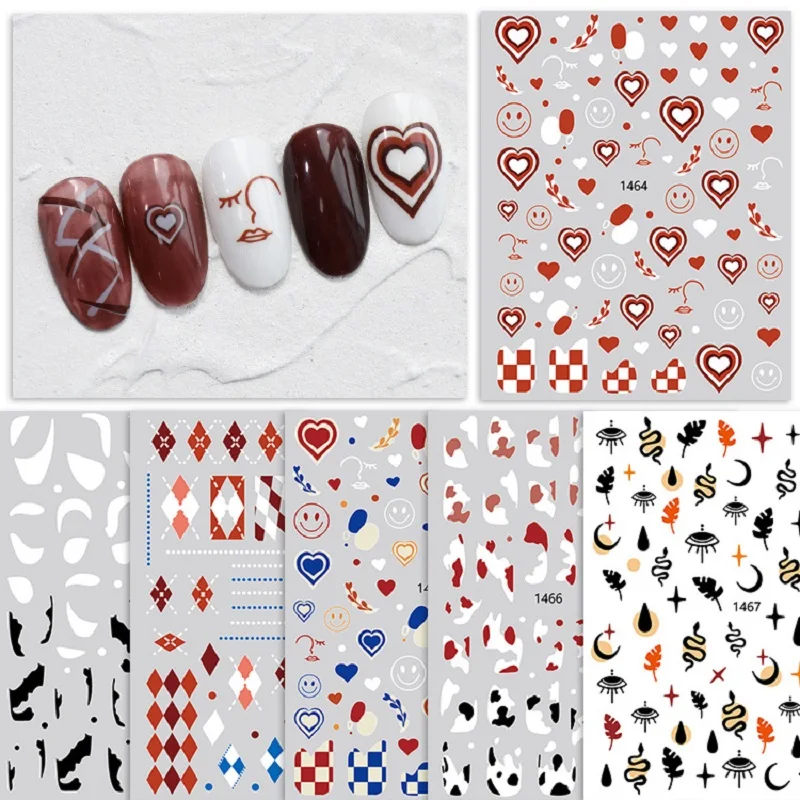 10 шт., наклейки для ногтей в виде сердца 
10 шт., наклейки для ногтей в виде сердца