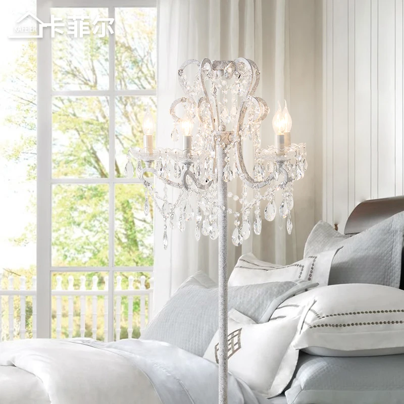 American country floor lamp crystal coffee table living room floor lamp retro white study French wrought iron floor lamp
American country floor lamp crystal coffee table living room floor lamp retro white study French wrought iron floor lamp
