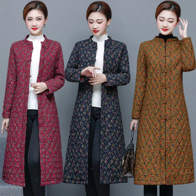 Autumn Winter Stand Up Collar Cotton Coat Ethnic Style Women's Padded Floral Jacket Retro Single Breasted Quilted Outwear H142
Autumn Winter Stand Up Collar Cotton Coat Ethnic Style Women's Padded Floral Jacket Retro Single Breasted Quilted Outwear H142