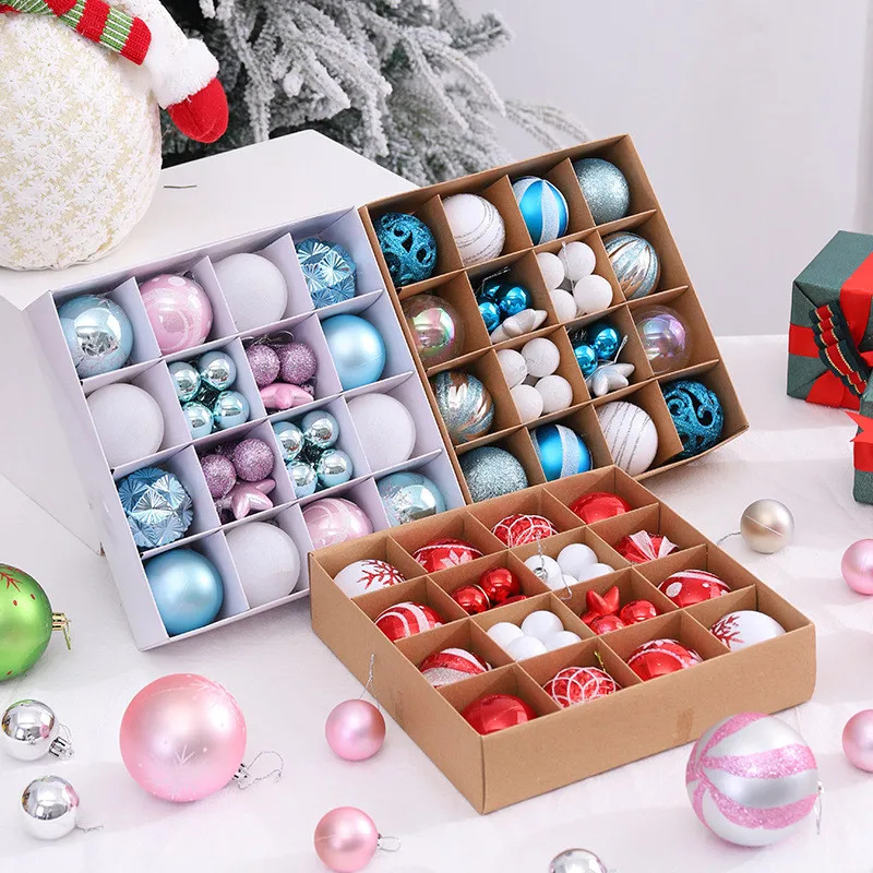 

42PCS Christmas Decorations Ball Christmas Tree Xmas New Year Decor Colorful Pendant Christmas Ball Hangers Scene Arrangement