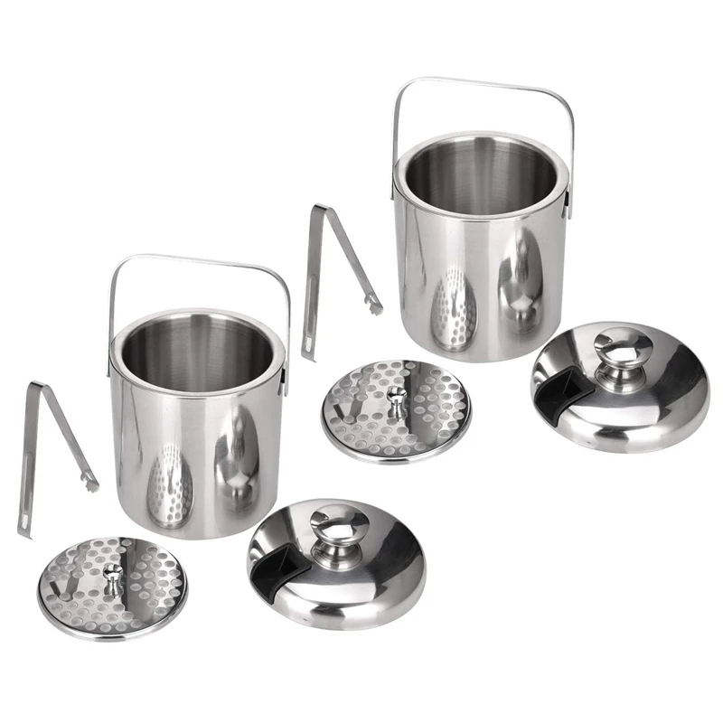 2X Stainless Steel Ice Square Container Double Walled 1.3L Ice Bucket Container With Tongs Lid
2X Stainless Steel Ice Square Container Double Walled 1.3L Ice Bucket Container With Tongs Lid