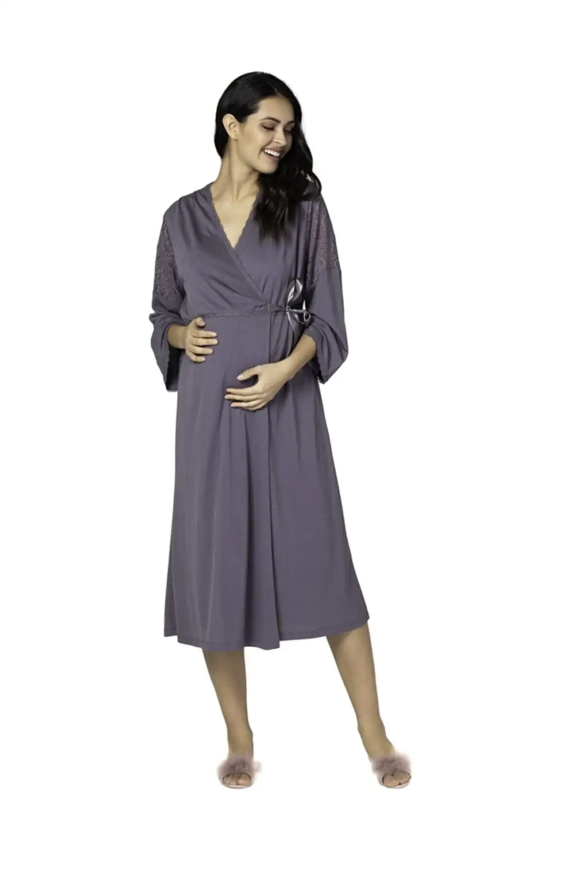 Dressing Gown Comfortable Lilac With Internal And External Tie Bathrobe Peignoir Kimono Bride Sleepwear Night Gown
Dressing Gown Comfortable Lilac With Internal And External Tie Bathrobe Peignoir Kimono Bride Sleepwear Night Gown