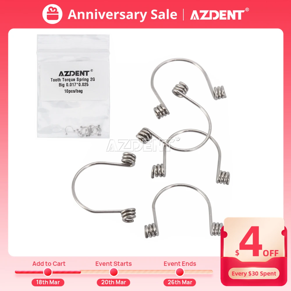 10Pc/Pack AZDENT Dental Orthodontic Anterior Teeth Tooth Torque Spring Rectangular Springs Small Middle Big for Square Arch Wire
10Pc/Pack AZDENT Dental Orthodontic Anterior Teeth Tooth Torque Spring Rectangular Springs Small Middle Big for Square Arch Wire
