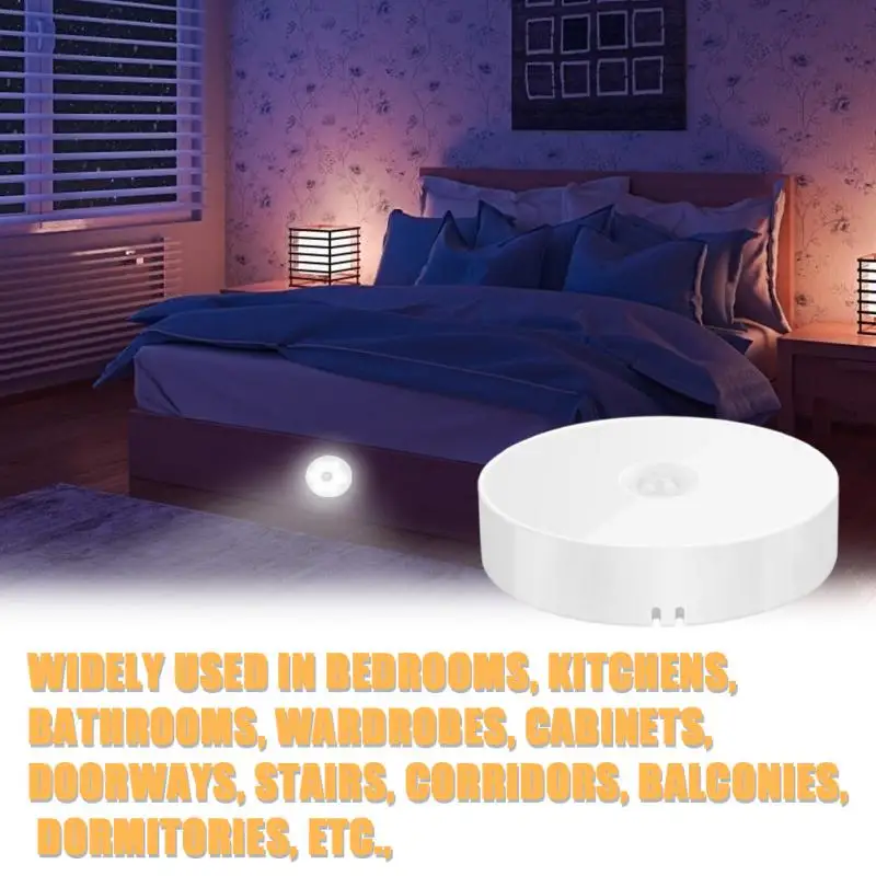 

Светодиодный ночник, настенный светильник, Usb Перезаряжаемый датчик движения, энергосберегающий Умный домашний шкаф для спальни