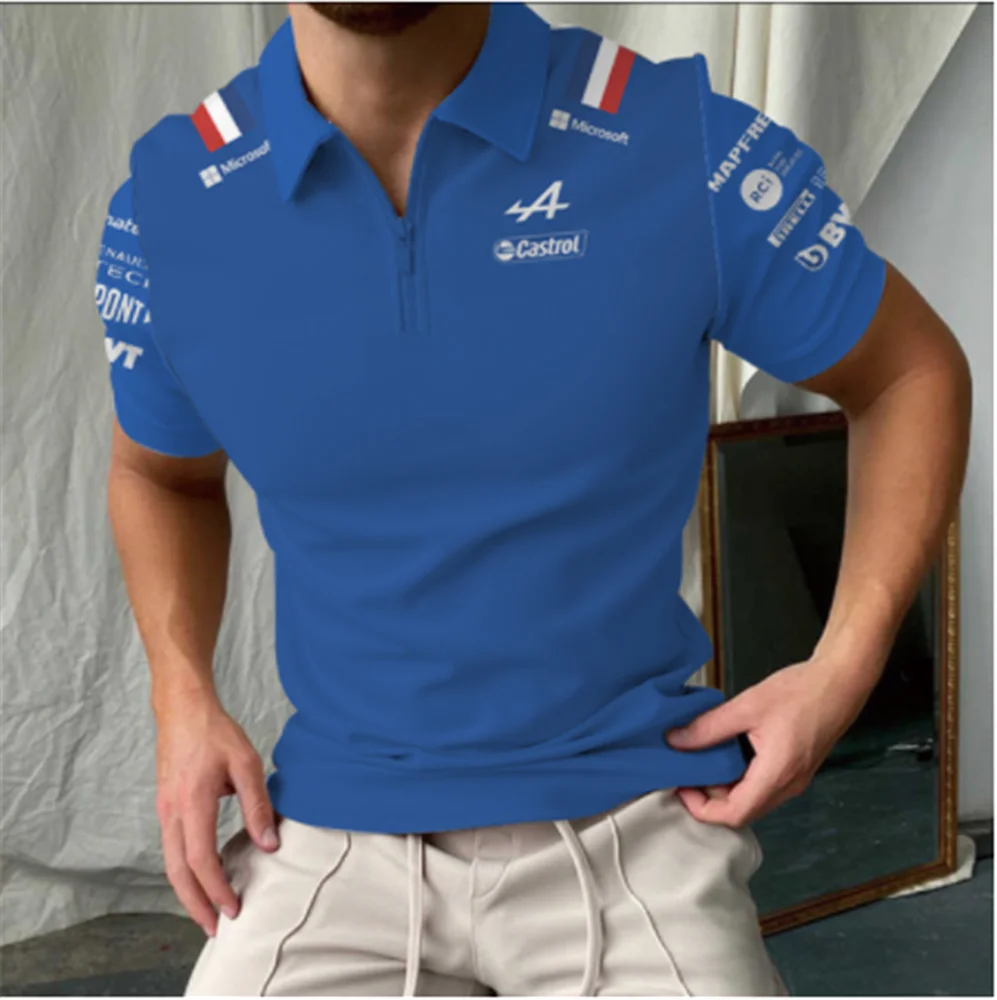 2022 New Summer Tops F1 Zipper Polo Shirt Formula One Alpine Team Alonso Blue Black POLO Shirt Casual Short-Sleeve Racing Fans
2022 New Summer Tops F1 Zipper Polo Shirt Formula One Alpine Team Alonso Blue Black POLO Shirt Casual Short-Sleeve Racing Fans