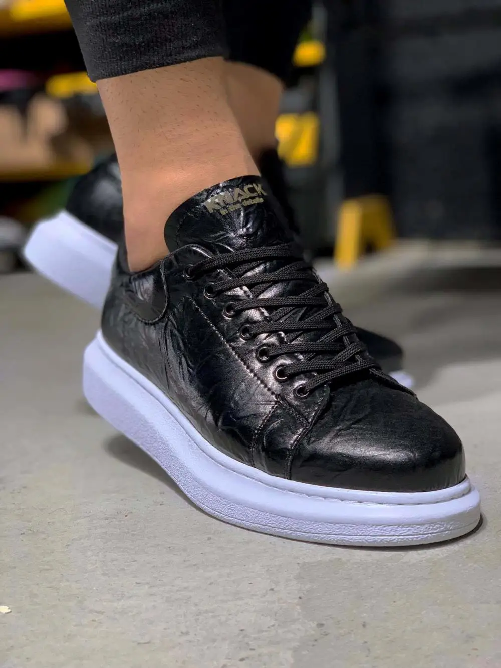 Knack High Outsole Casual Male Sports Shoes Black Color Pattern Fashion Showy Stitched White Sole Faux Leather Laced 044
Knack High Outsole Casual Male Sports Shoes Black Color Pattern Fashion Showy Stitched White Sole Faux Leather Laced 044