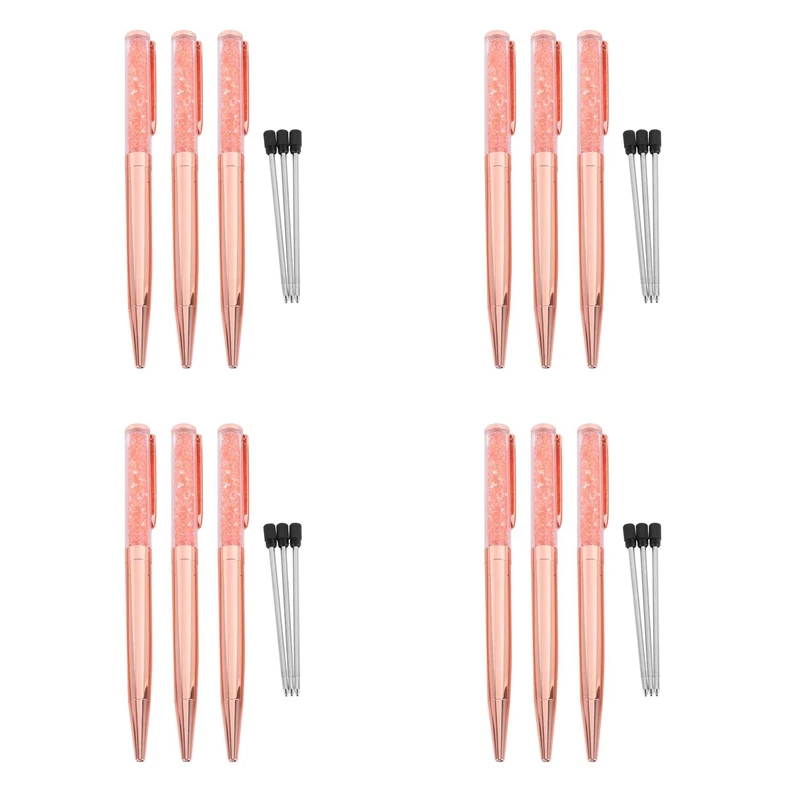 Rose Gold Pen Bling Crystal Ball Point Pen Black Ink Pen With 12 Extra Refills (Rose Gold 12 Pack)
Rose Gold Pen Bling Crystal Ball Point Pen Black Ink Pen With 12 Extra Refills (Rose Gold 12 Pack)
