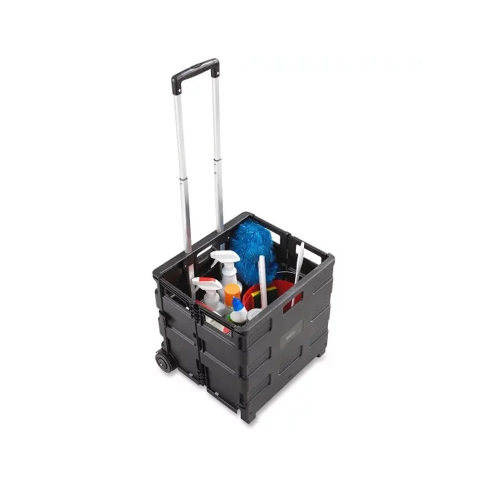 Safco Stow Away Folding Caddy Telescopic Handle - 50 Lb Capacity - 2 Casters - X 16.5" Width X 14.5" Depth X 39" Height
Safco Stow Away Folding Caddy Telescopic Handle - 50 Lb Capacity - 2 Casters - X 16.5" Width X 14.5" Depth X 39" Height