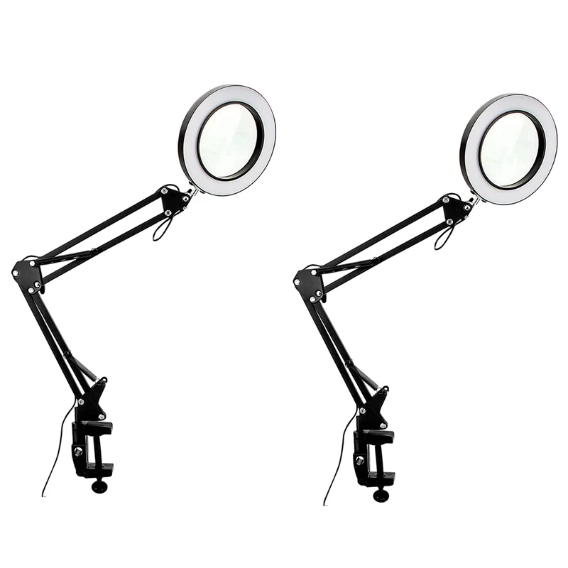 2Pcs 30X Magnifying Glass With Light And Clamp 3 Color Modes 10 Brightness Adjustable Magnifying Desk Lamp For Reading
2Pcs 30X Magnifying Glass With Light And Clamp 3 Color Modes 10 Brightness Adjustable Magnifying Desk Lamp For Reading