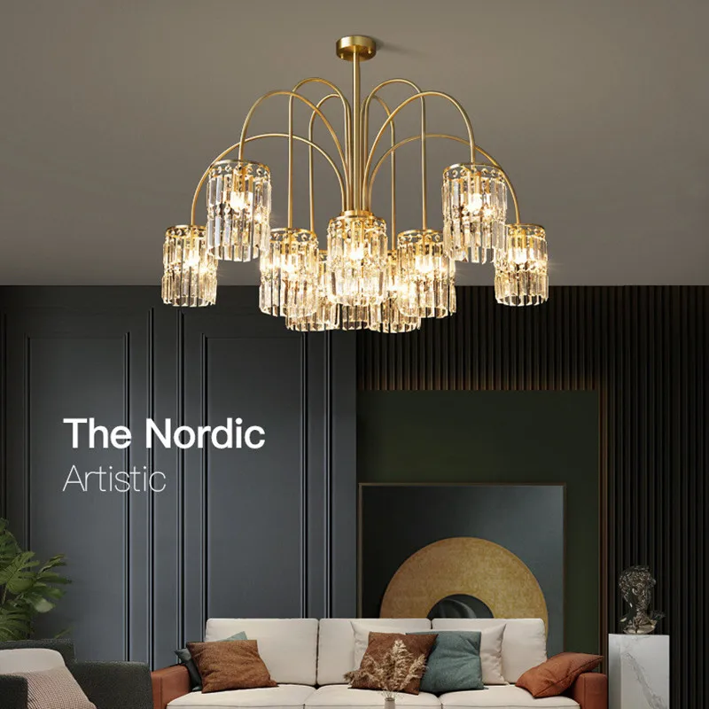 American Luxury K9 Crystal Shades E27 Led Chandelier Lustre Copper Pendant Chandelier Lamp Deco Indoor Lighting Led Lamp Fixture
American Luxury K9 Crystal Shades E27 Led Chandelier Lustre Copper Pendant Chandelier Lamp Deco Indoor Lighting Led Lamp Fixture