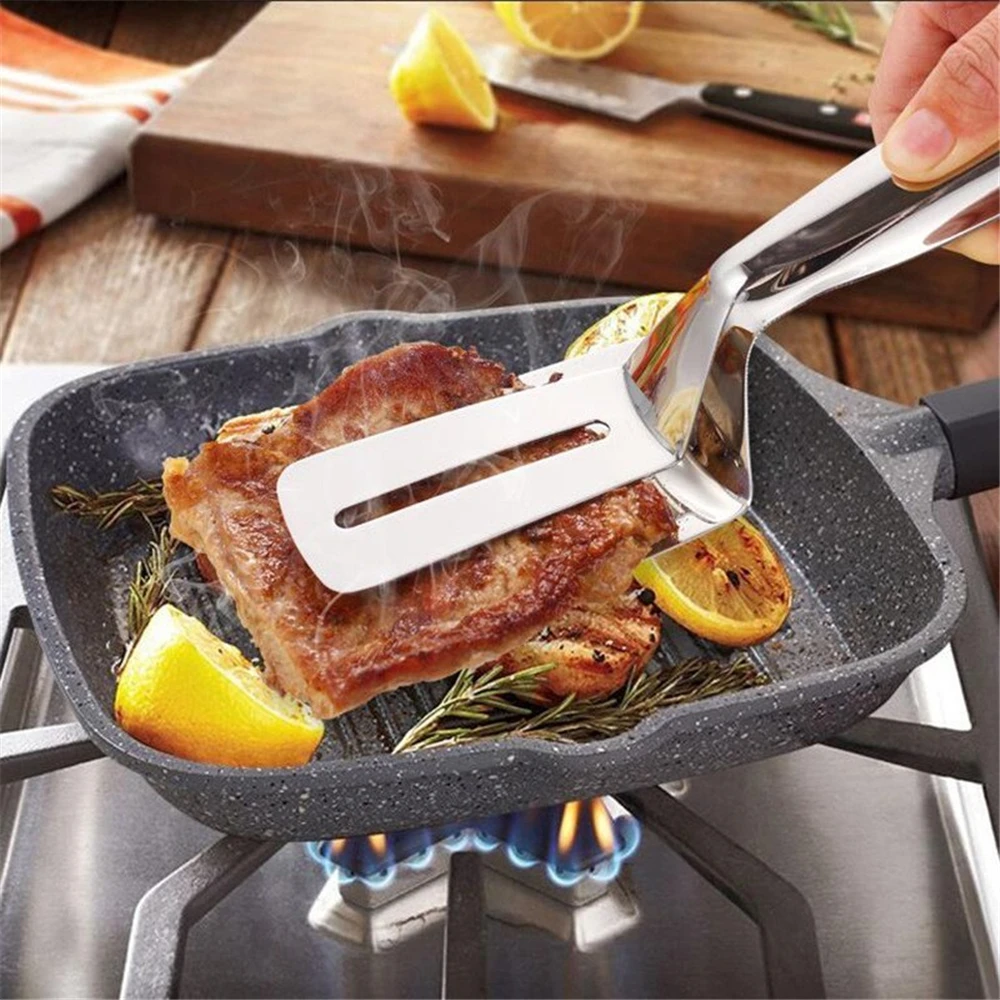 Stainless Steel Frying Shovel Clip Multifunctional Steak BBQ Tongs Frying Fish Spatula Clip Bread Clip Household Kitchen Tools
Stainless Steel Frying Shovel Clip Multifunctional Steak BBQ Tongs Frying Fish Spatula Clip Bread Clip Household Kitchen Tools