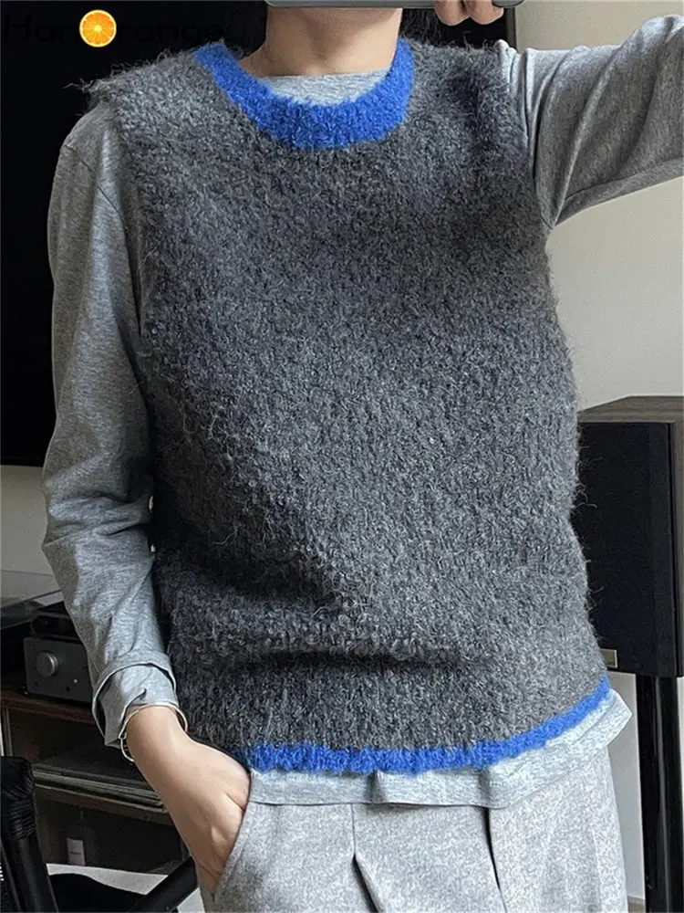 HanOrange 2022 Winter Simple Color Contrast Loop Yarn Wool Knitted Vest Women Fashionable Sleeveless Top Off White/Dark Grey
HanOrange 2022 Winter Simple Color Contrast Loop Yarn Wool Knitted Vest Women Fashionable Sleeveless Top Off White/Dark Grey