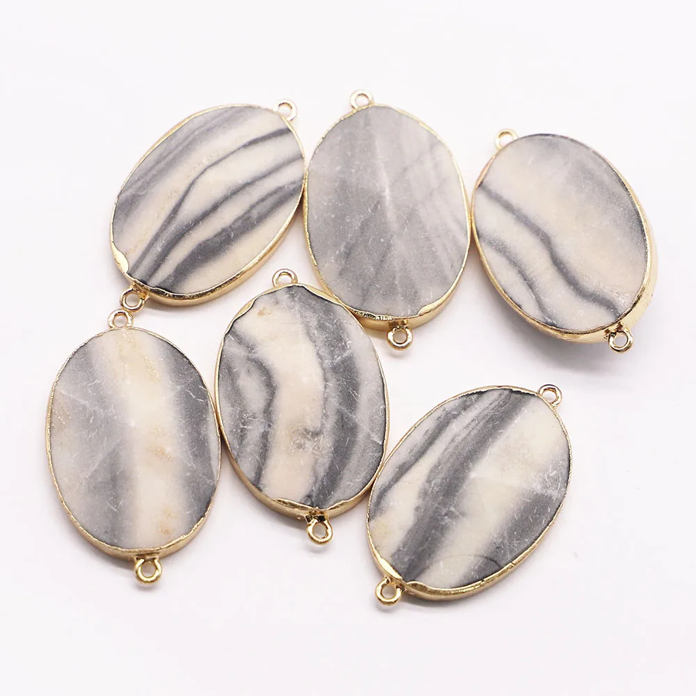 Natural Stone Gold Plated Edge Oval Connector Section Pendant Necklace Mineral Healing Charms DIY Fashion Jewelry Wholesale 4Pcs
Natural Stone Gold Plated Edge Oval Connector Section Pendant Necklace Mineral Healing Charms DIY Fashion Jewelry Wholesale 4Pcs