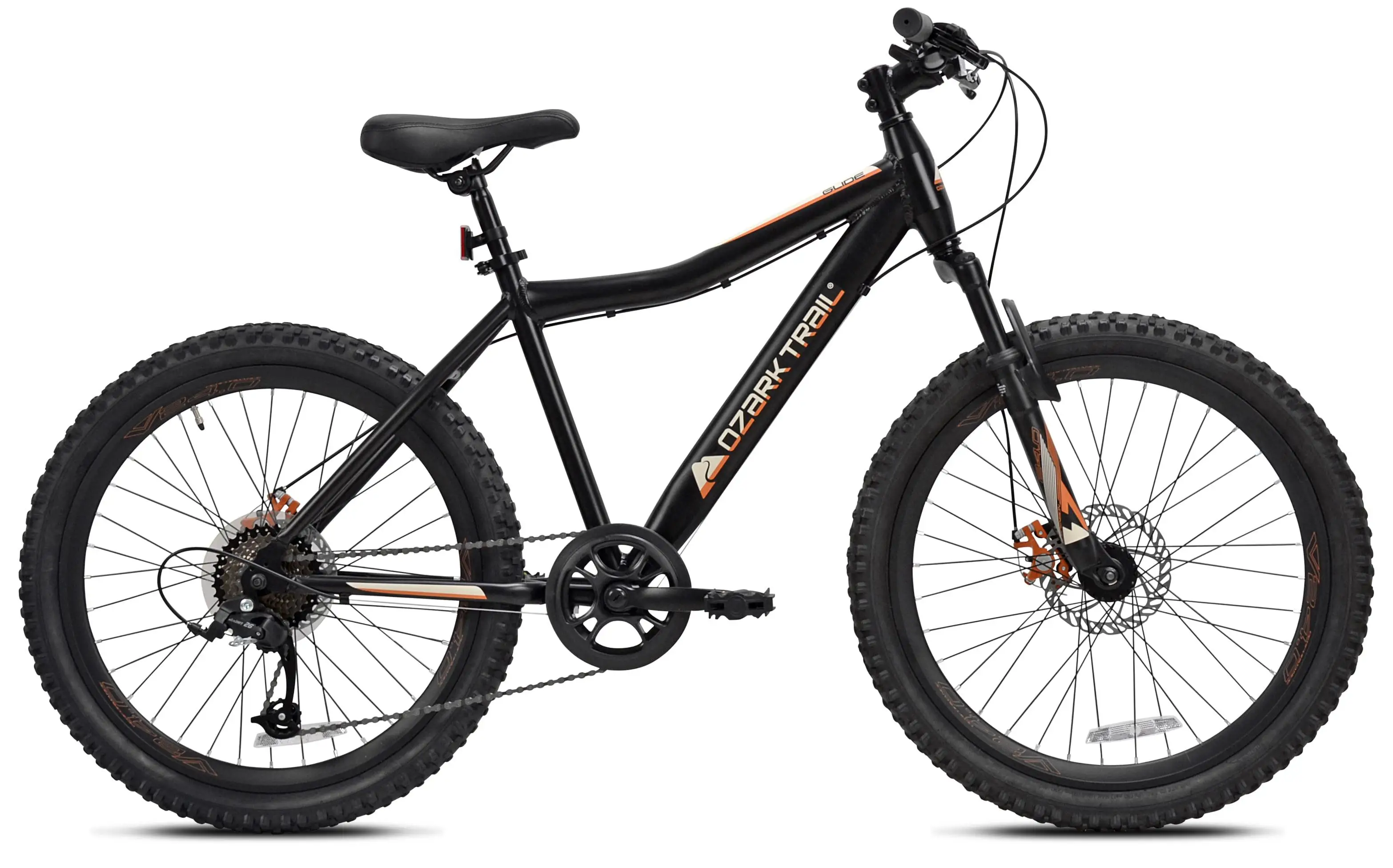 Trail 24 in. Youth Glide Aluminum Mountain Bicycle, 8 Speeds, Front Suspension, Black
Trail 24 in. Youth Glide Aluminum Mountain Bicycle, 8 Speeds, Front Suspension, Black