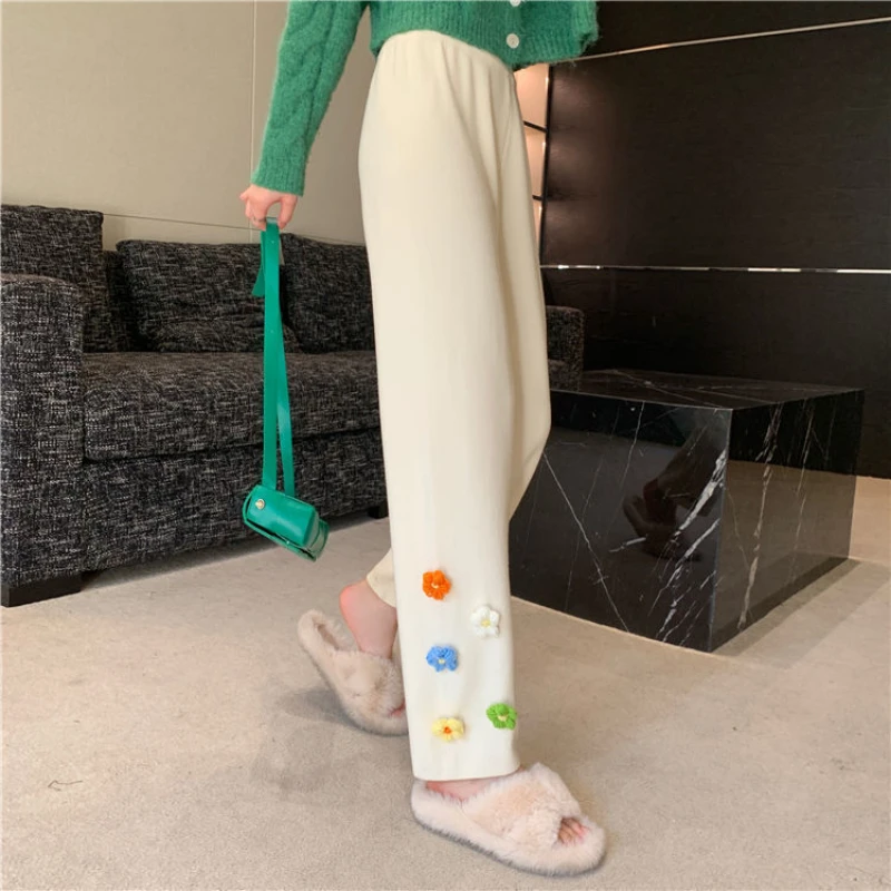 Pants Women Casual Flower Lovely Schoolgirls Cozy Spring Autumn Straight Pants Chic All-match Ankle Length Teens Loose Trousers
Pants Women Casual Flower Lovely Schoolgirls Cozy Spring Autumn Straight Pants Chic All-match Ankle Length Teens Loose Trousers