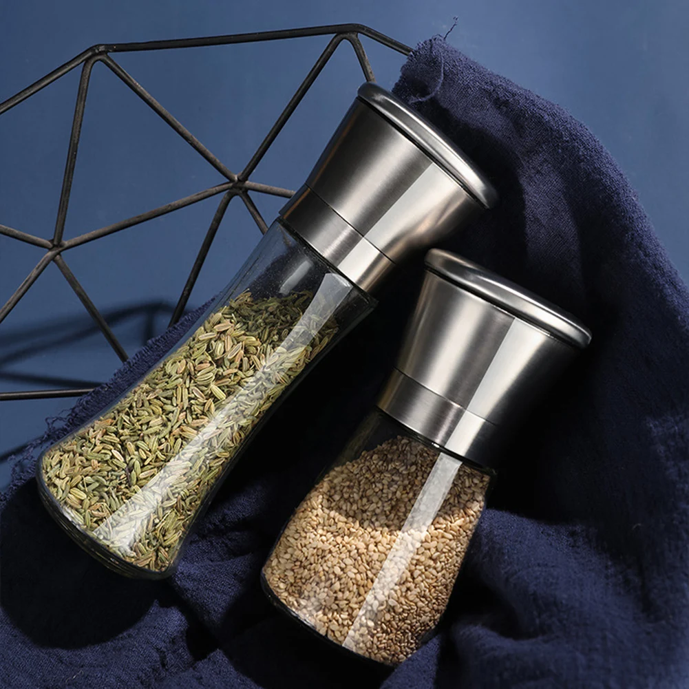 1Pc Stainless Steel Salt and Pepper Mill Grinder Spice Glass Muller Hand Mill Grinding Bottle Kitchen Gadgets Glass Tools
1Pc Stainless Steel Salt and Pepper Mill Grinder Spice Glass Muller Hand Mill Grinding Bottle Kitchen Gadgets Glass Tools