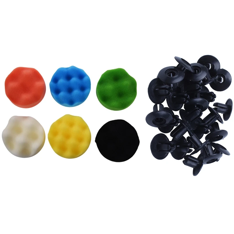 25Pcs Plastic Push in Rivets Clip 8Mm Hole Black & 1 Set Polishing Buffing Pad Auto Car Polishers and Buffers Wax Set
25Pcs Plastic Push in Rivets Clip 8Mm Hole Black & 1 Set Polishing Buffing Pad Auto Car Polishers and Buffers Wax Set