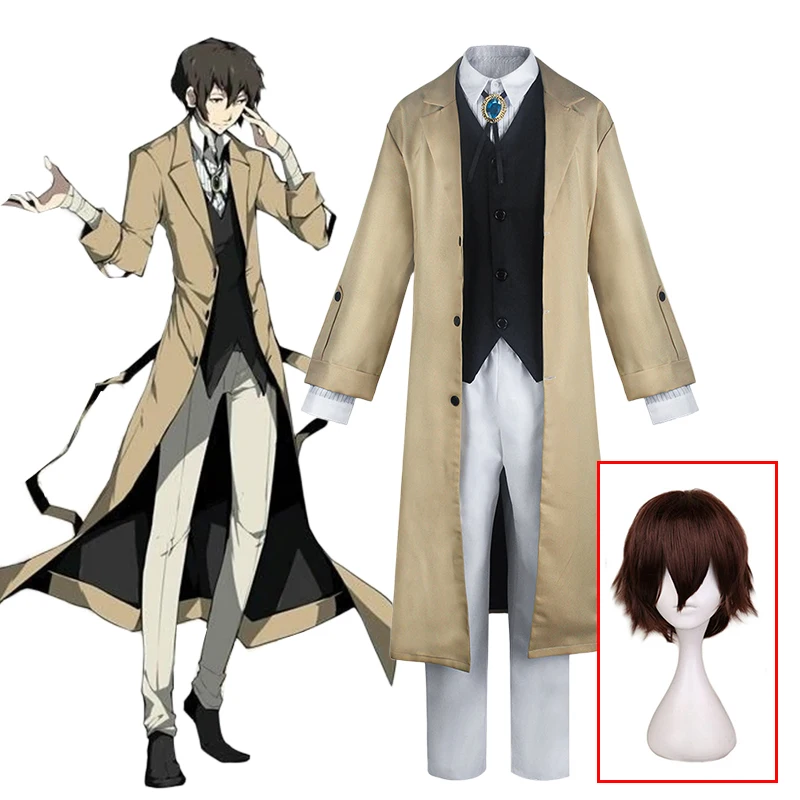 Dazai Osamu Cosplay Costume Anime Bungo Stray Dogs Cosplay Dazai Osamu Long Jackets Suits Wig Halloween Costumes Clothes for Men
Dazai Osamu Cosplay Costume Anime Bungo Stray Dogs Cosplay Dazai Osamu Long Jackets Suits Wig Halloween Costumes Clothes for Men