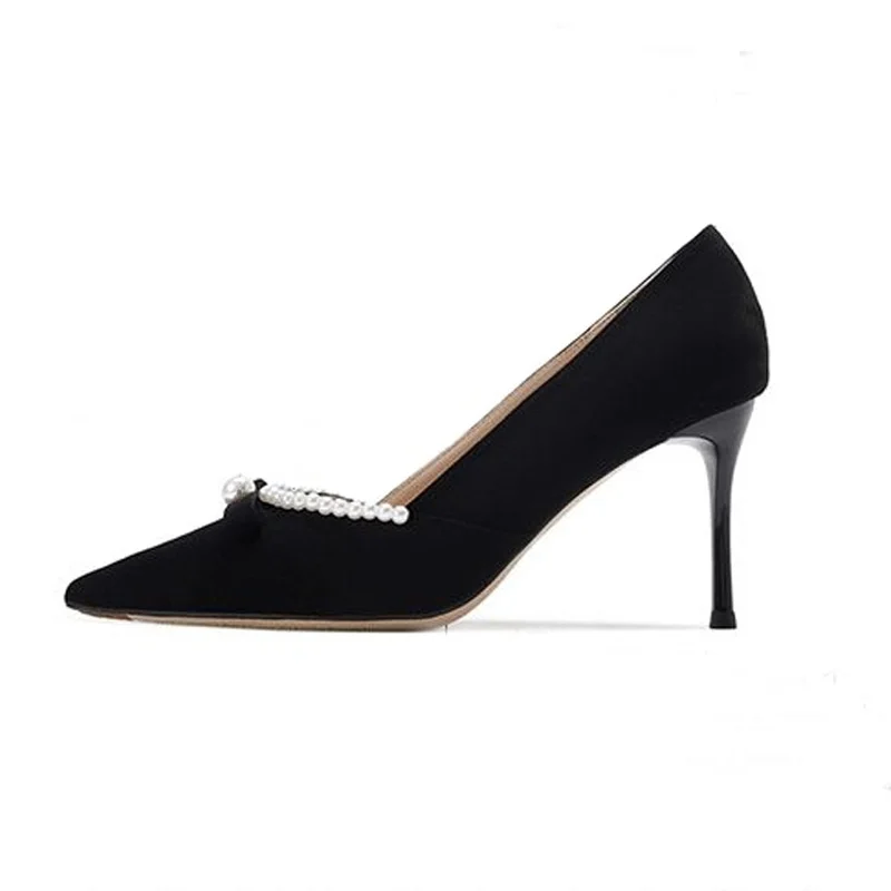 2023 Pearl Bow Black Comfortable Shoes Women New Stiletto Pointed Toe Fashion Sexy Shallow Mouth High Heels Women’s
2023 Pearl Bow Black Comfortable Shoes Women New Stiletto Pointed Toe Fashion Sexy Shallow Mouth High Heels Women’s