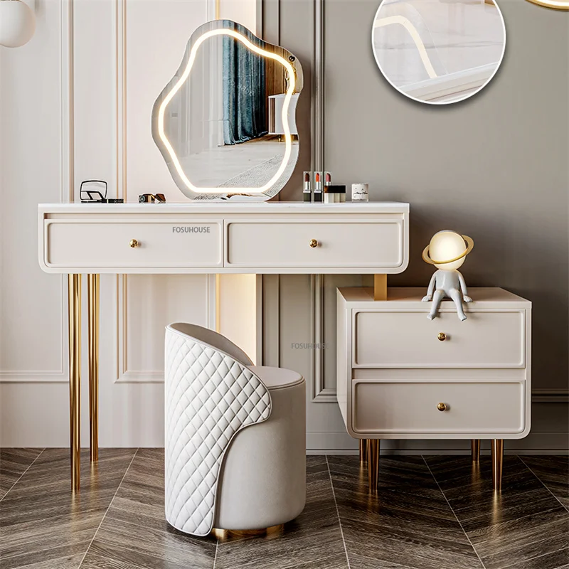 Modern minimalist Dressing Table For Bedroom Furniture Light Luxury Designer Dressers Creative Makeup Vanity Table with Mirror Z 
Modern minimalist Dressing Table For Bedroom Furniture Light Luxury Designer Dressers Creative Makeup Vanity Table with Mirror Z