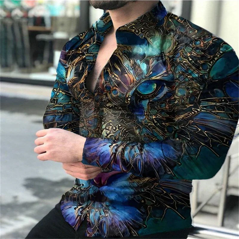 New 2022 Men's Lapel Button Shirts 3D Eagle Print Casual Long Sleeves Street Fashion Spring Autumn Shirts High Quality Shirts
New 2022 Men's Lapel Button Shirts 3D Eagle Print Casual Long Sleeves Street Fashion Spring Autumn Shirts High Quality Shirts