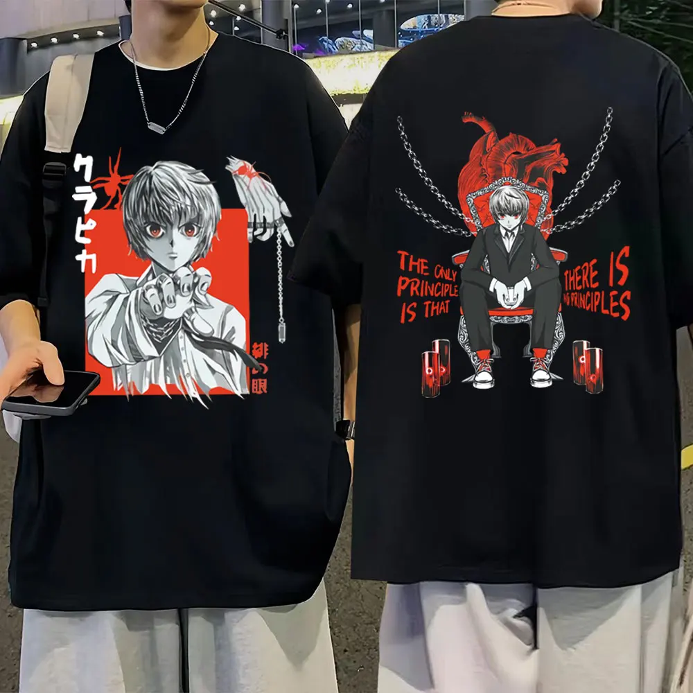 Футболка мужская с принтом персонажа аниме Hunter X Hunter Kurapika Graphic, повседневная тенниска в стиле ретро, Высококачественная майка с коротким рукавом, уличная одежда унисекс, лето
Футболка мужская с принтом персонажа аниме Hunter X Hunter Kurapika Graphic, повседневная тенниска в стиле ретро, Высококачественная майка с коротким рукавом, уличная одежда унисекс, лето