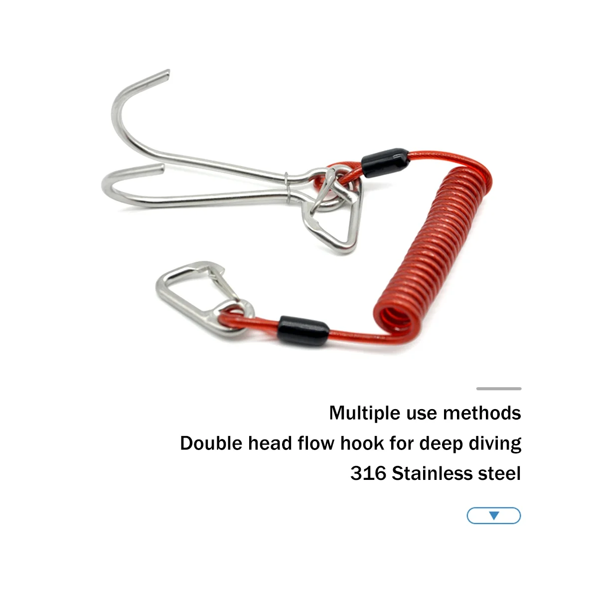 Double Head Dive Reef Rafting Hook Stainless Steel Reef Hook Spiral Coil Spring Cord Dive Safety Accessory - Orange
Double Head Dive Reef Rafting Hook Stainless Steel Reef Hook Spiral Coil Spring Cord Dive Safety Accessory - Orange