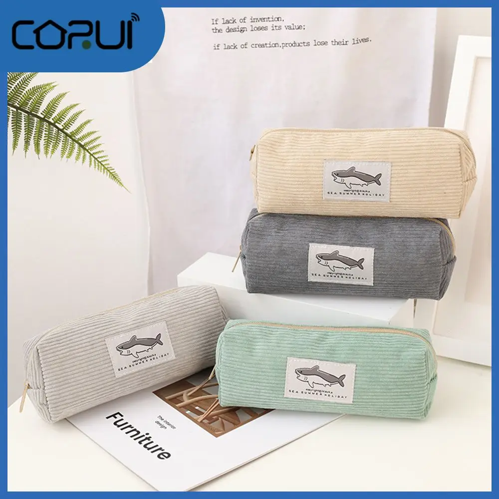 About 35g Large Capacity Corduroy Pen Case High-quality Corduroy Shark Pencil Case Kawaii School Pencil Pouch Stationery Pen Bag
About 35g Large Capacity Corduroy Pen Case High-quality Corduroy Shark Pencil Case Kawaii School Pencil Pouch Stationery Pen Bag