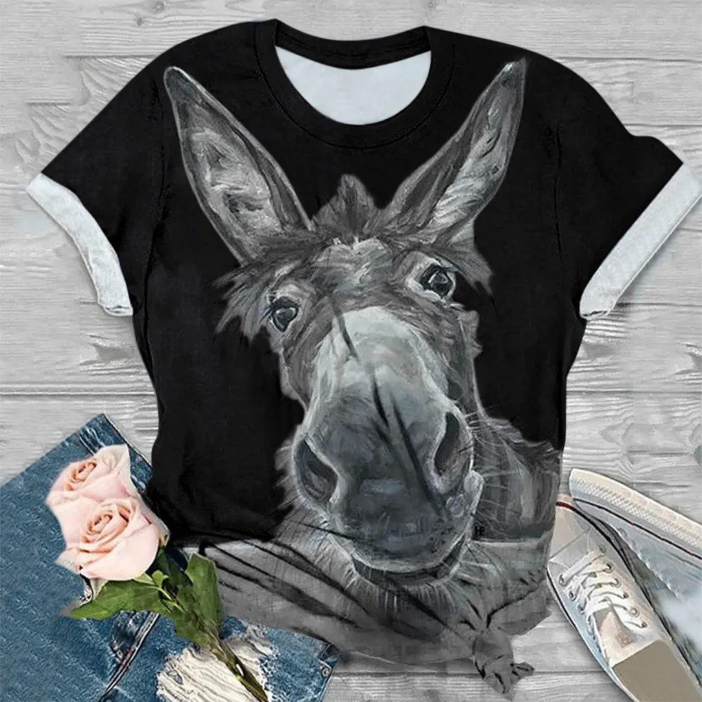 S-3XL Women Tee Shirt Horse Prints Tshirt Women Summer Top 3D Animal Printed O-Neck Tops Tee Short Sleeve T-Shirt For Girls
S-3XL Women Tee Shirt Horse Prints Tshirt Women Summer Top 3D Animal Printed O-Neck Tops Tee Short Sleeve T-Shirt For Girls