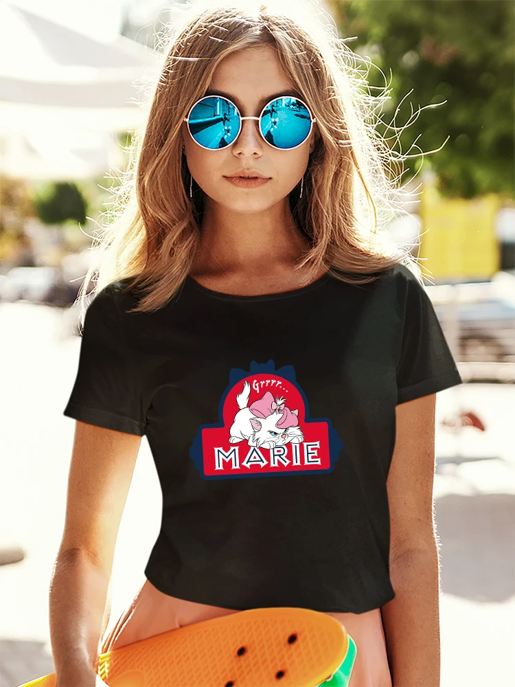 Disney T Shirt Women Funny Marie Cat Graphic Tees With Short Sleeves Streetwear Style Black Tops Korean Trend Ladies Clothes
Disney T Shirt Women Funny Marie Cat Graphic Tees With Short Sleeves Streetwear Style Black Tops Korean Trend Ladies Clothes