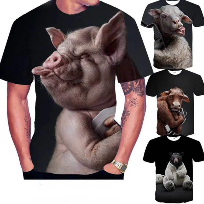 New Summer Men Stylish 3D Print Animals Pig Sheep Bear T-Shirt Funny Round Neck Short Sleeve Quick Dry Streetwear Tops XXS-6XL
New Summer Men Stylish 3D Print Animals Pig Sheep Bear T-Shirt Funny Round Neck Short Sleeve Quick Dry Streetwear Tops XXS-6XL