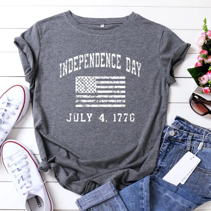 Fashion Clothing Y2K Women's T-shirt INDEPENDENCE DAY New Casual Summer Women's Cotton Short Sleeve Women's Printed Pattern
Fashion Clothing Y2K Women's T-shirt INDEPENDENCE DAY New Casual Summer Women's Cotton Short Sleeve Women's Printed Pattern