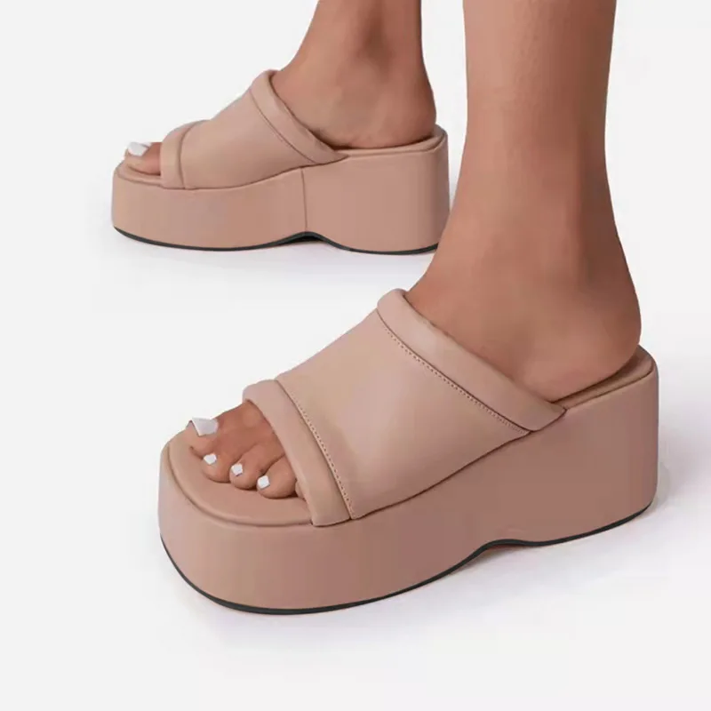 Women's Slippers Square Toe Pu Leather Platform Ladies Shoes Summer 2022 Fashion Thick Bottom Female Slipper Woman Flip-flops
Women's Slippers Square Toe Pu Leather Platform Ladies Shoes Summer 2022 Fashion Thick Bottom Female Slipper Woman Flip-flops
