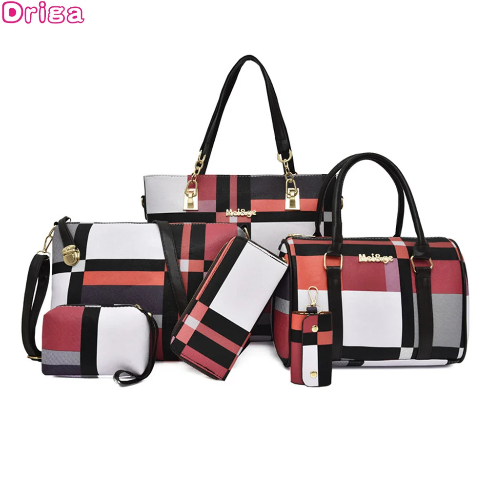 Female 2023 Large-capacity Plaid Handbags Simple Contrast Color Shoulder Bags 6pcs Messenger Bags Pu Leather Purse And Bag
Female 2023 Large-capacity Plaid Handbags Simple Contrast Color Shoulder Bags 6pcs Messenger Bags Pu Leather Purse And Bag