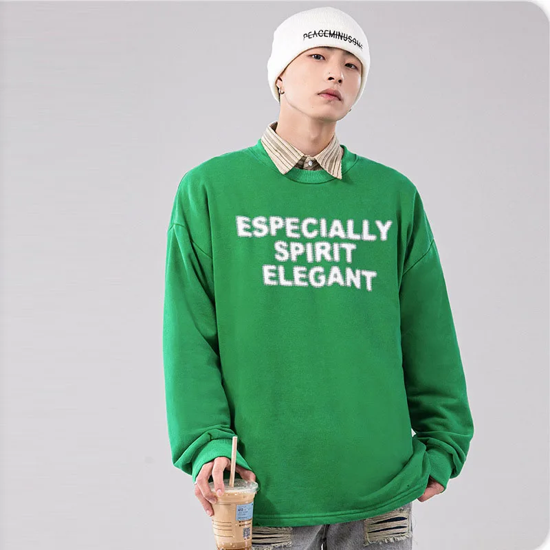 Letter Printed Male o-Neck Sweatshirt Hoodies Mens Casual Pullover Water Washing Do Old Sweatshirts Black Green Streetwear
Letter Printed Male o-Neck Sweatshirt Hoodies Mens Casual Pullover Water Washing Do Old Sweatshirts Black Green Streetwear