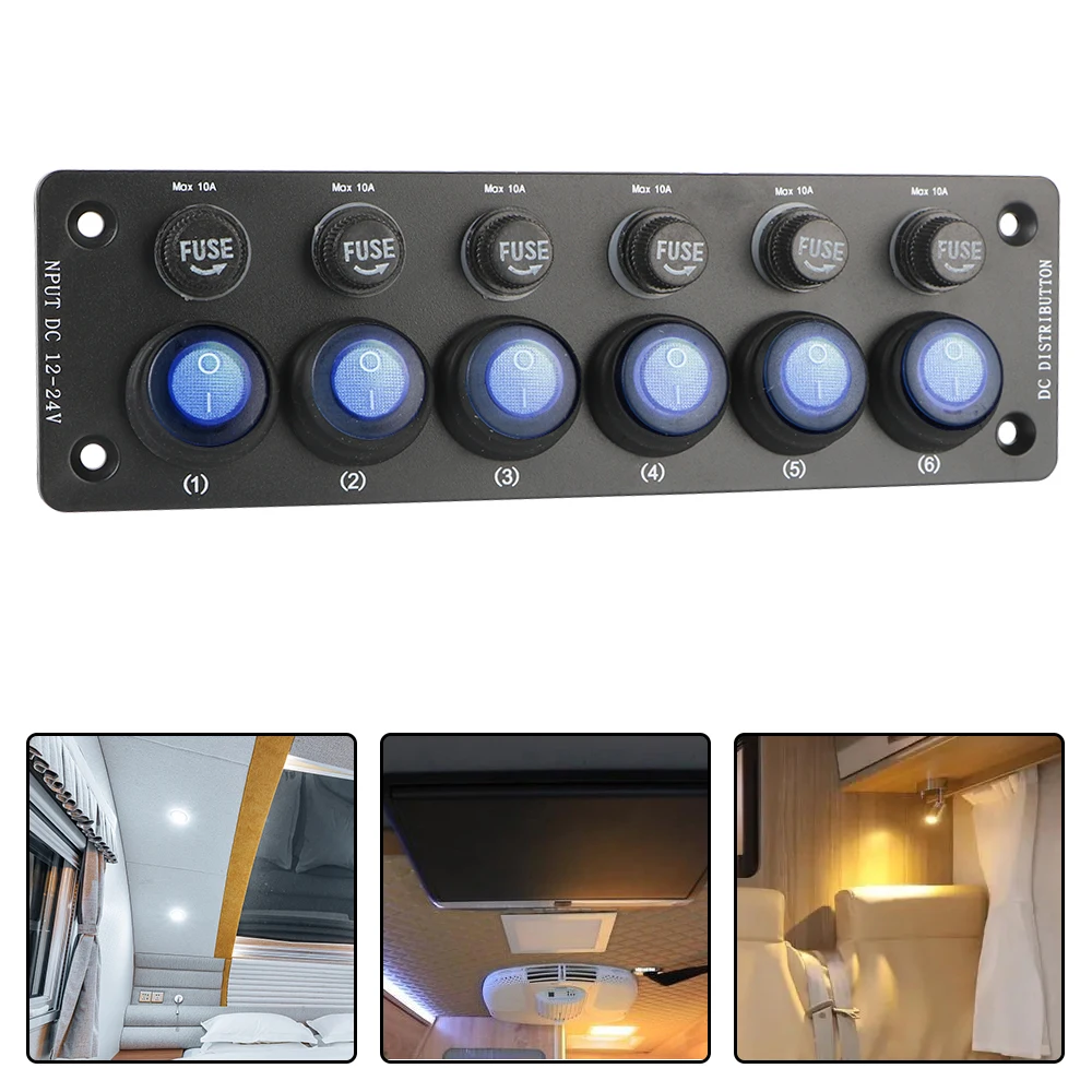 6 Position 12V Toggle Switch Camping Car Accessories For Motorhome RV Multi Port Sockets and Switches Caravan On/Off Button
6 Position 12V Toggle Switch Camping Car Accessories For Motorhome RV Multi Port Sockets and Switches Caravan On/Off Button