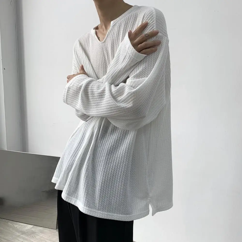 Knitted Trendy Wear-resistant Men T-shirt Loose Spring Shirt Solid Color for Daily Wear
Knitted Trendy Wear-resistant Men T-shirt Loose Spring Shirt Solid Color for Daily Wear