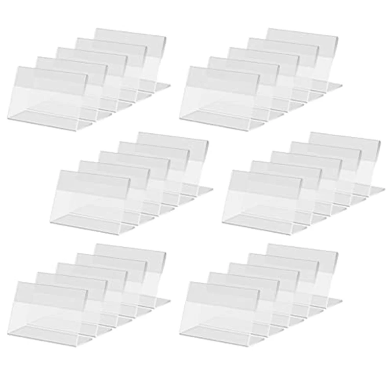 30 PCS Mini Sign Display Holder Transparent Acrylic Horizontal Slanted L-Shape Acrylic Name Card 
30 PCS Mini Sign Display Holder Transparent Acrylic Horizontal Slanted L-Shape Acrylic Name Card