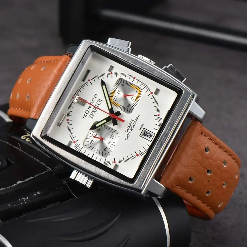 New Original Brand Square Watches For Mens Multifunction Classic Monaco Watch Business Chronograph Automatic Date AAA Male Clock
New Original Brand Square Watches For Mens Multifunction Classic Monaco Watch Business Chronograph Automatic Date AAA Male Clock