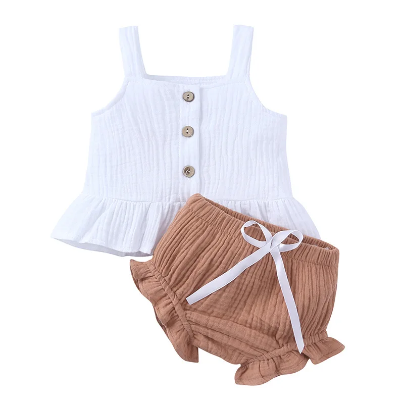 Infant Newborn Baby Girl Boy Summer Solid Clothes Sets Linen Cotton Sleeveless Sling + PP Shorts 2PCs Outfits
Infant Newborn Baby Girl Boy Summer Solid Clothes Sets Linen Cotton Sleeveless Sling + PP Shorts 2PCs Outfits
