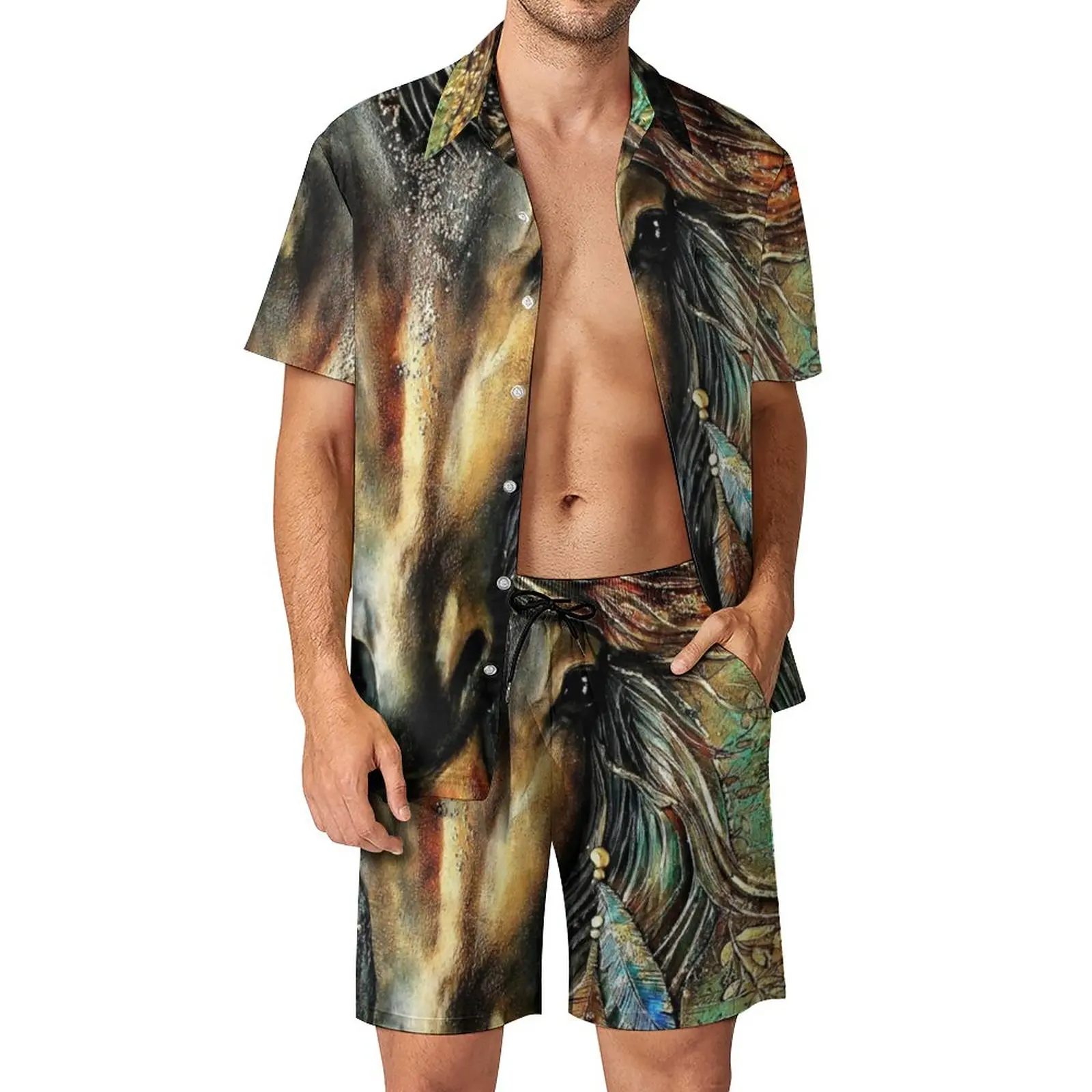 Horse Art Talentum Men Sets Abstract Animal Print Trendy Casual Shirt Set Short Sleeves Shorts Summer Beach Suit Plus Size 3XL
Horse Art Talentum Men Sets Abstract Animal Print Trendy Casual Shirt Set Short Sleeves Shorts Summer Beach Suit Plus Size 3XL