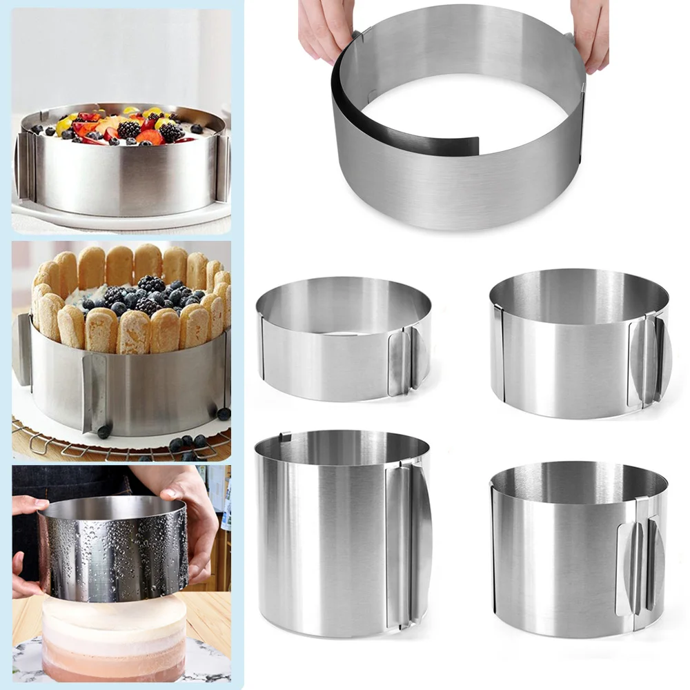 430 Stainless Steel 6-30cm Telescopic Mousse Ring Circle Mold Rustproof Adjustable With Scale Heightened Cake Rings For Baking
430 Stainless Steel 6-30cm Telescopic Mousse Ring Circle Mold Rustproof Adjustable With Scale Heightened Cake Rings For Baking